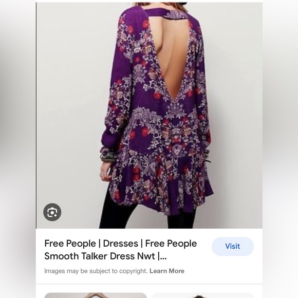 Free People Open Back Dress Long Sleeve - Picture 5 of 5